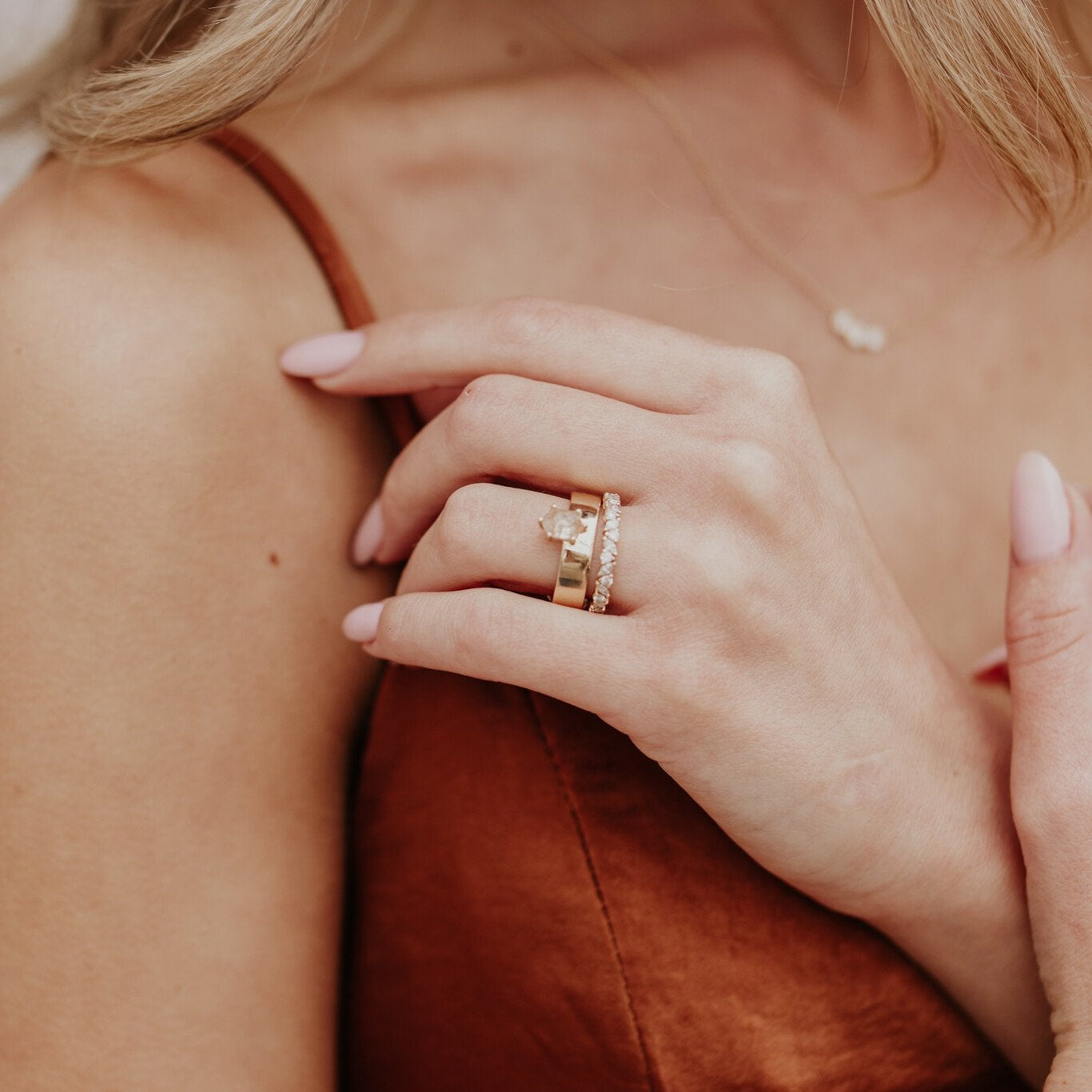 The Sezanne 1.05 ct Hexagon Rustic Diamond Ring