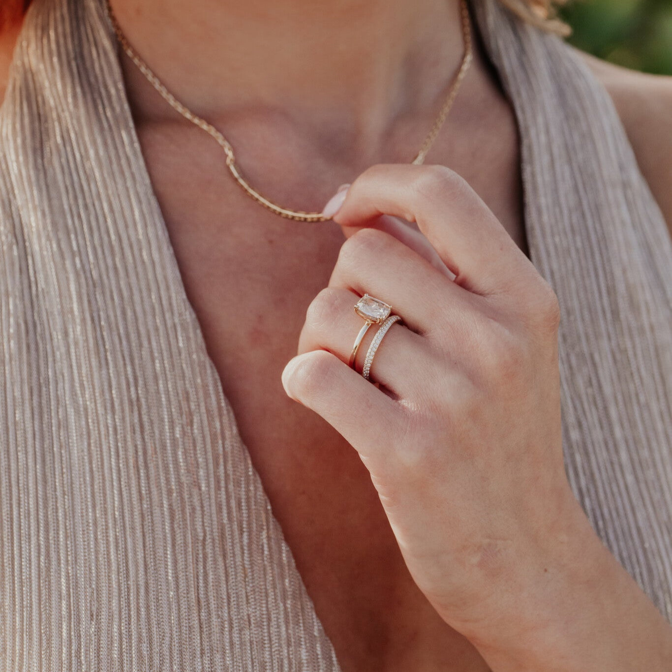 The Maeve 2.05 ct Long Cushion Champagne Solitaire