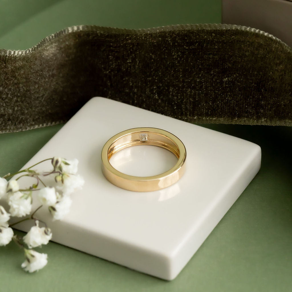 The Jaden Baguette Band in 14k yellow gold