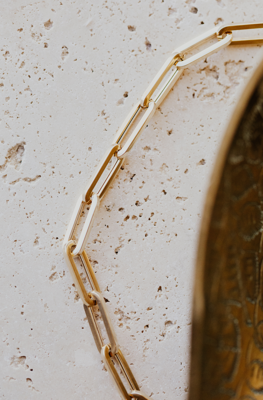 Large Paper Clip Chain Necklace 14kyg